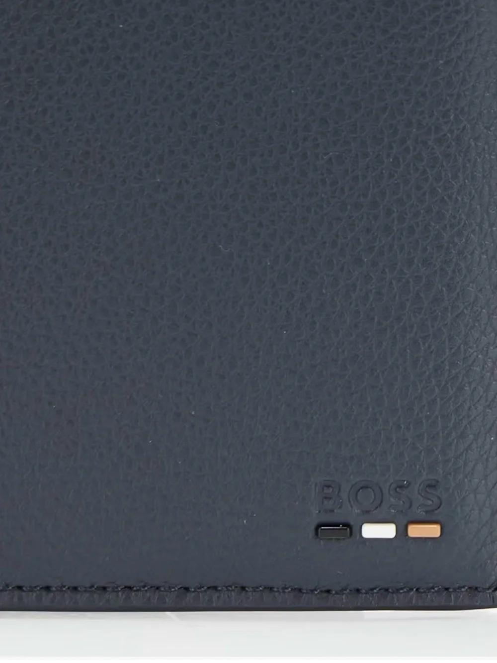NEW Men’s Boss Ray Grained Navy Dusty Blue Leather Bifold Wallet